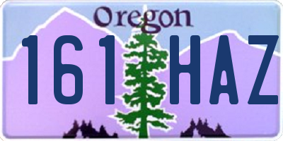 OR license plate 161HAZ