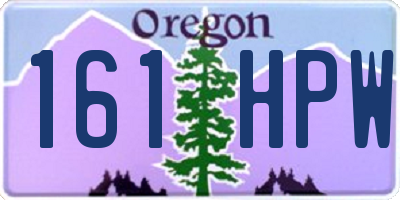 OR license plate 161HPW