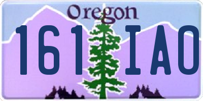OR license plate 161IAO