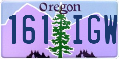 OR license plate 161IGW