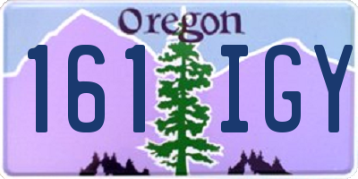 OR license plate 161IGY