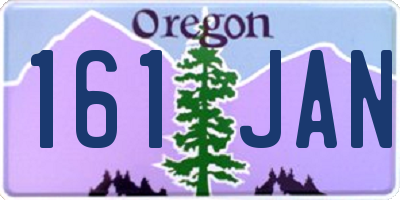 OR license plate 161JAN