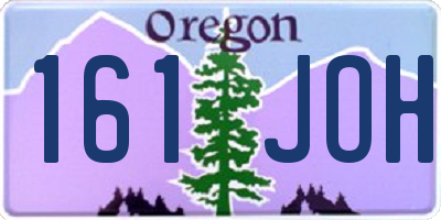 OR license plate 161JOH