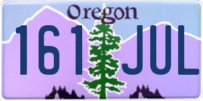 OR license plate 161JUL