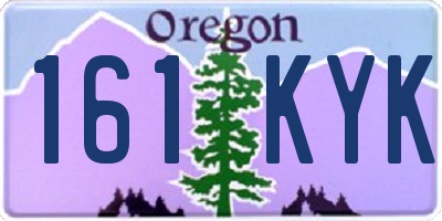 OR license plate 161KYK