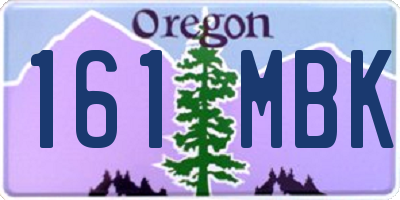 OR license plate 161MBK