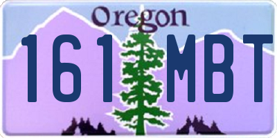 OR license plate 161MBT