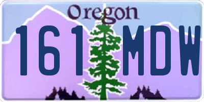 OR license plate 161MDW