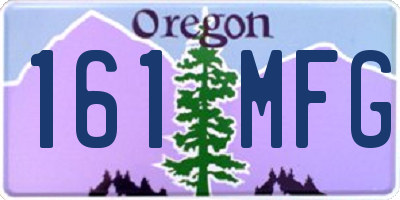 OR license plate 161MFG