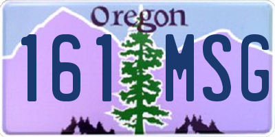 OR license plate 161MSG