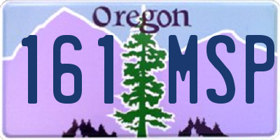 OR license plate 161MSP