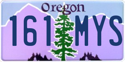 OR license plate 161MYS