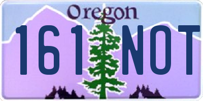 OR license plate 161NOT
