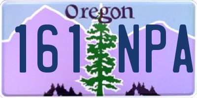 OR license plate 161NPA