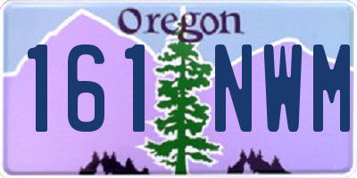 OR license plate 161NWM