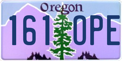 OR license plate 161OPE