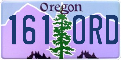OR license plate 161ORD