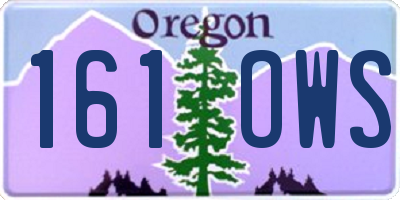 OR license plate 161OWS