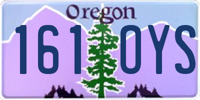 OR license plate 161OYS