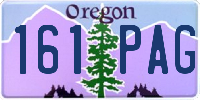 OR license plate 161PAG