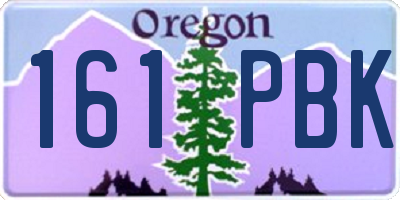 OR license plate 161PBK