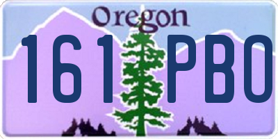 OR license plate 161PBO