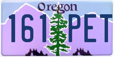 OR license plate 161PET