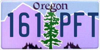 OR license plate 161PFT