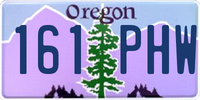 OR license plate 161PHW