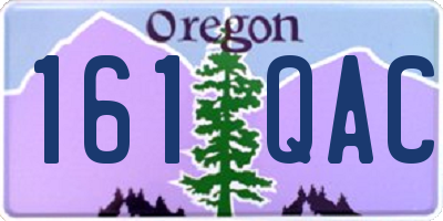 OR license plate 161QAC