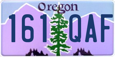 OR license plate 161QAF