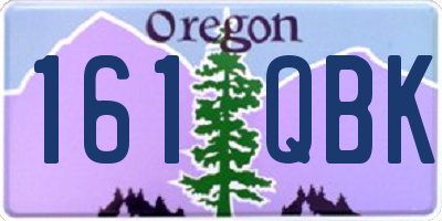 OR license plate 161QBK