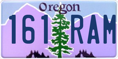 OR license plate 161RAM
