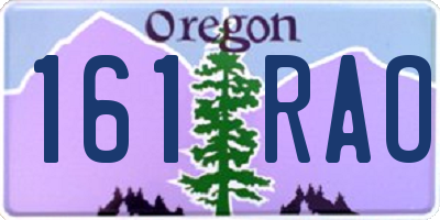 OR license plate 161RAO