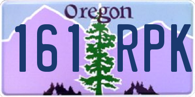 OR license plate 161RPK