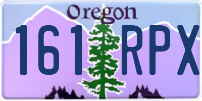 OR license plate 161RPX
