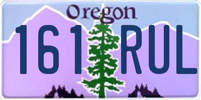 OR license plate 161RUL