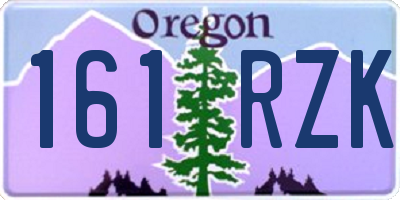 OR license plate 161RZK