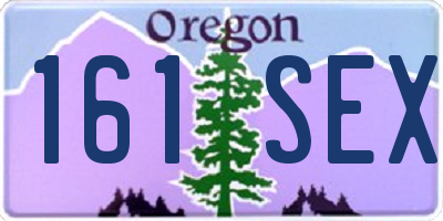 OR license plate 161SEX