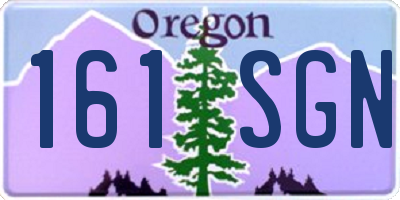 OR license plate 161SGN