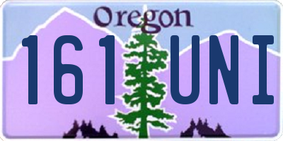 OR license plate 161UNI