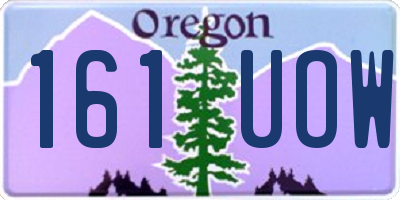 OR license plate 161UOW