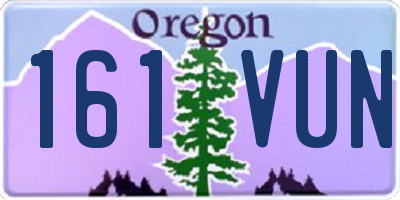 OR license plate 161VUN