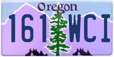OR license plate 161WCI