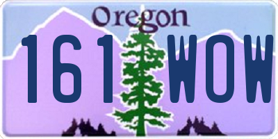OR license plate 161WOW
