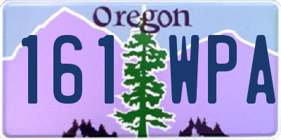 OR license plate 161WPA