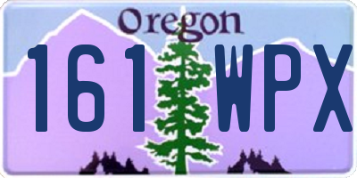 OR license plate 161WPX