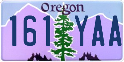 OR license plate 161YAA