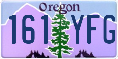 OR license plate 161YFG