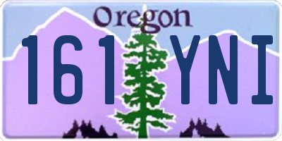 OR license plate 161YNI